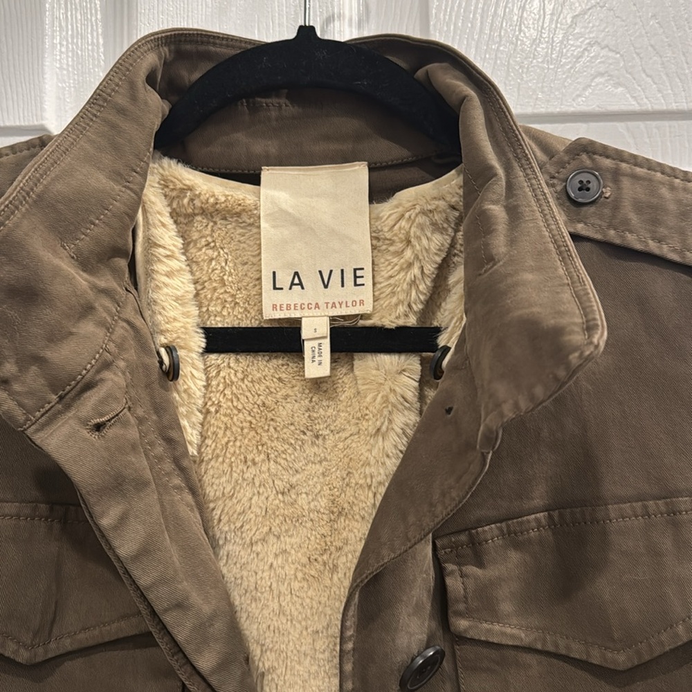 La Vie Women's Brown Sherpa-Lined Utility Jacket - Picture 2 of 9